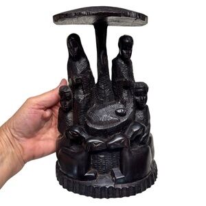 Hand Carved African Ebony Nativity Wood Sculpure Christmas